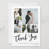 スクリプモダントハート結婚の写真コラージュ サンキューカード (正面)