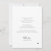 スクリプモダントハート結婚の写真コラージュ サンキューカード (裏面)