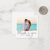 スクリプモダントハート結婚の写真予算ありがとう ノートカード (正面/裏面インサイチュ)