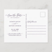 スクリプモダントハート3 Photo Purple日付の保存 案内ポストカード (裏面)