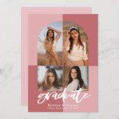 スクリプモダントバラピンクアー数々のチフォトグラード 招待状 (正面/裏面)