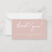 スクリプモダントバラ金ゴールドベビーシャワーサンキューカード ノートカード (正面)