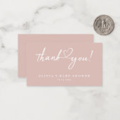 スクリプモダントバラ金ゴールドベビーシャワーサンキューカード ノートカード (正面/裏面インサイチュ)