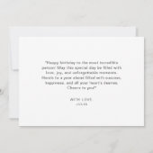 スクリプモダントパステルフローラエレガントハッピーバースデー カード (裏面)