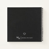 スクリプモダントパーソナライズされたノートとムージングブラック ノートブック (裏面)