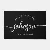 スクリプモダントパーソナライズされたファミリ名 ドアマット (正面)