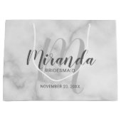 スクリプモダントパーソナライズされたブリデスメイド白大理石 ラージペーパーバッグ (正面)