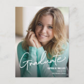スクリプモダントパーソナライズされた大学院写真 案内ポストカード (正面)