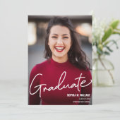 スクリプモダントパーソナライズされた大学院写真 案内状 (スタンド正面)