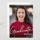 スクリプモダントパーソナライズされた大学院写真 案内状 (正面/裏面)