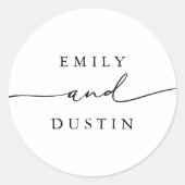 スクリプモダントパーソナライズされた結婚の ラウンドシール (正面)