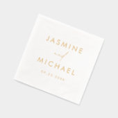 スクリプモダントパーソナライズされた結婚の 箔ナプキン (左)