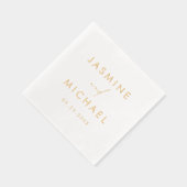 スクリプモダントパーソナライズされた結婚の 箔ナプキン (右)