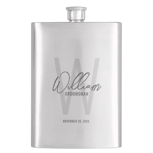 スクリプモダントパーソナライズされた・グロムスマンの名前 フラスク (正面)