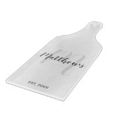 スクリプモダントパーソナライズされた・モノグラムとファミリ名 カッティングボード (角)