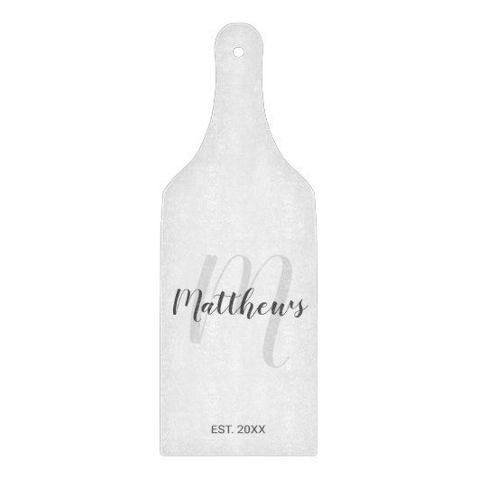 スクリプモダントパーソナライズされた・モノグラムとファミリ名 カッティングボード (正面)