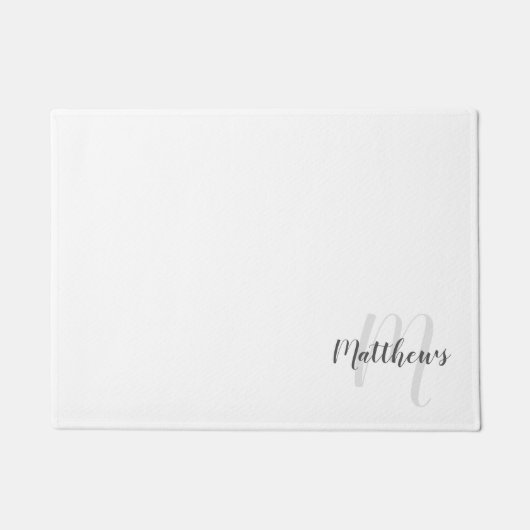 スクリプモダントパーソナライズされた・モノグラムとファミリ名 ドアマット (正面)