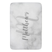 スクリプモダントパーソナライズされた・モノグラムとファミリ名 バスマット (正面縦)