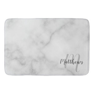 スクリプモダントパーソナライズされた・モノグラムとファミリ名 バスマット