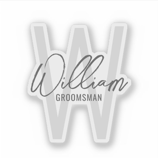 スクリプモダントパーソナライズされた・Groomsmenの名前 シール (正面)