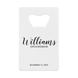 スクリプモダントパーソナライズされた・groomsmen クレジットカード栓抜き