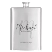 スクリプモダントパーソナライズされた・groomsmen フラスク (正面)