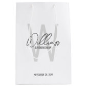 スクリプモダントパーソナライズされた・groomsmen ミディアムペーパーバッグ (正面)