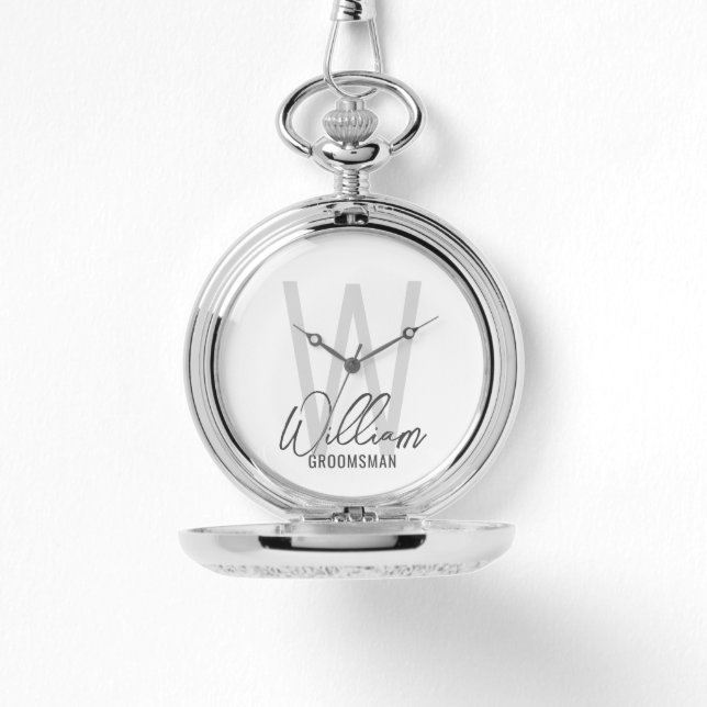 スクリプモダントパーソナライズされた・groomsmen 腕時計 (正面)