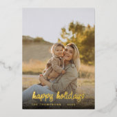 スクリプモダントファミリーフォトクリスマス2024カスタム 箔シーズンカード (正面)