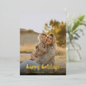 スクリプモダントファミリーフォトクリスマス2024カスタム 箔シーズンカード (立ち正面)