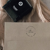 スクリプモダントファミリーホリデーカードの円形住所 セルフインキングスタンプ