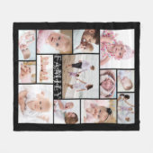 スクリプモダントファミリー名13フォトコラージュ フリースブランケット (正面(横))