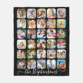 スクリプモダントファミリー名30フォトコラージュ フリースブランケット (正面)