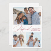 スクリプモダントファミリー3 Photo Happiest Holiday card シーズンカード (正面/裏面)