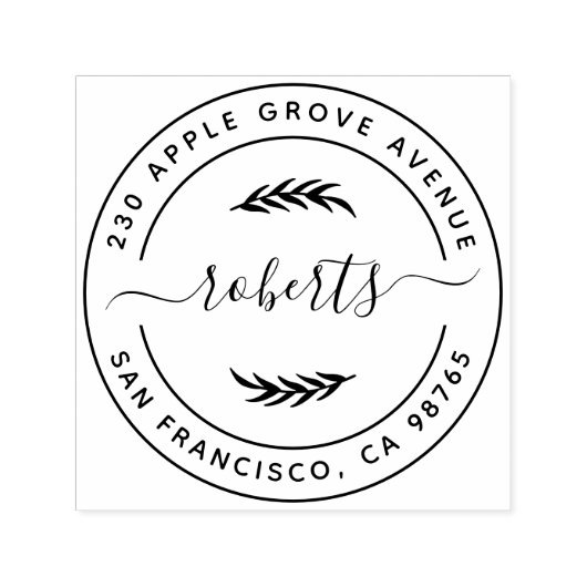 スクリプモダントファミリ名ラウンド差出人住所 セルフインキングスタンプ (デザイン)