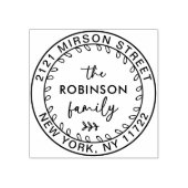 スクリプモダントファミリ差出人住所ラウンドスタンプ ラバースタンプ (インプリント)