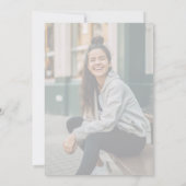 スクリプモダントフェイクVellumオーバーレイ写真卒業 サンキューカード (裏面)