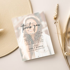 スクリプモダントフェイクVellumオーバーレイ写真卒業 サンキューカード