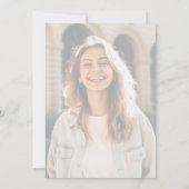 スクリプモダントフェイクVellumオーバーレイ写真卒業 案内状 (裏面)