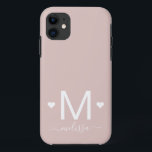 スクリプモダントフェミニン・モノグラム・赤面・ピンク iPhone 11 ケース<br><div class="desc">スクリプモダントフェミニンモノグラム赤面ピンク名iPhone 11ケース</div>