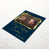 スクリプモダントフォントフォトクリスマス 箔シーズンカード (回転した状態)