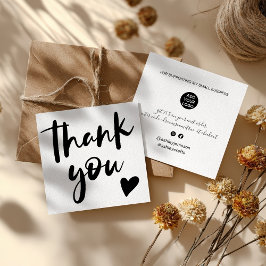 スクリプモダントフォント白黒感謝してい順 スクエア名刺