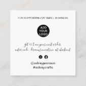 スクリプモダントフォント白黒感謝してい順 スクエア名刺 (裏面)