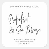 スクリプモダントフォント、キャンドルラベル スクエアシール (正面)