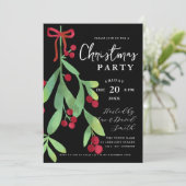 スクリプモダントフローラミスタントークリスマスホリデーブラック 招待状 (スタンド正面)