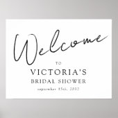 スクリプモダントブライダルシャワーのウェルカムサイン ポスター (正面)