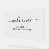 スクリプモダントブライダルシャワーウェルカムブラック アクリルサイン (傾斜)