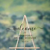 スクリプモダントブライダルシャワーウェルカムブラック アクリルサイン (ニュートラル)