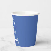 スクリプモダントブライダルシャワーカスタム青フランスの色 紙コップ (左)