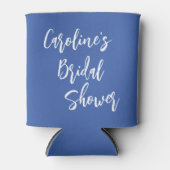 スクリプモダントブライダルシャワーカスタム青王室の色 缶クーラー (正面)